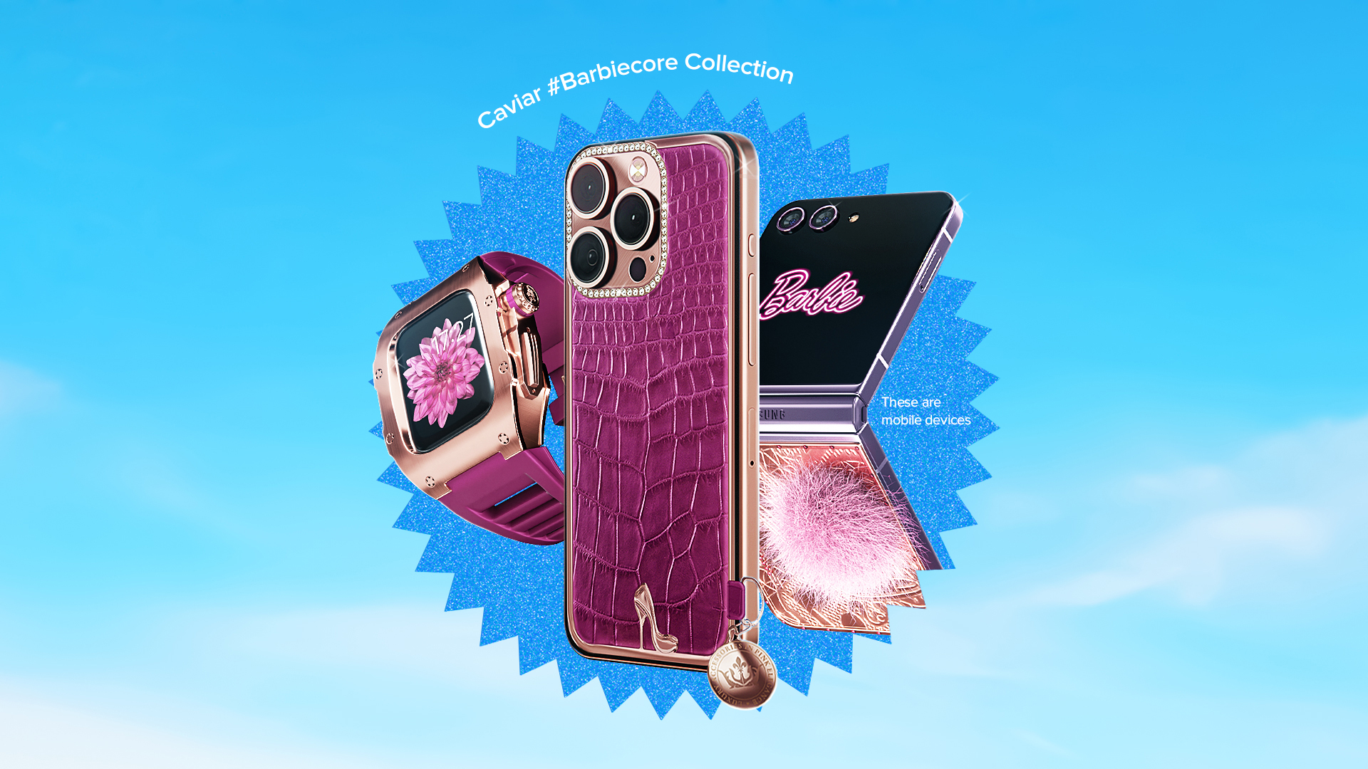 Caviar has released the iPhone 15 and Samsung Z Flip 5 in Barbiecore style