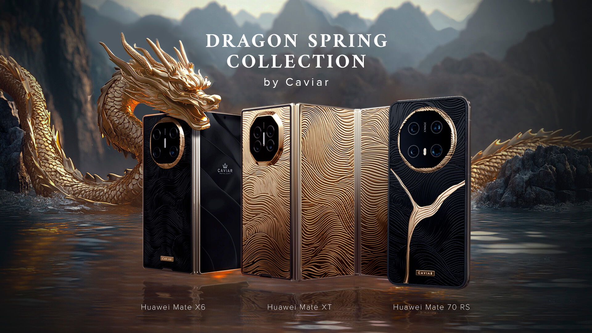 Caviar expands the Huawei Mate collection with two stunning new models: Forged Dragon and Huang He