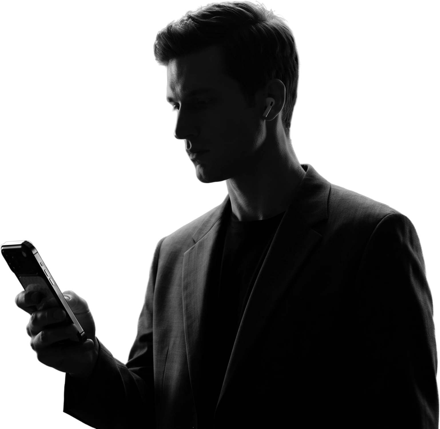 Man holding a custom Caviar Black Moon iPhone